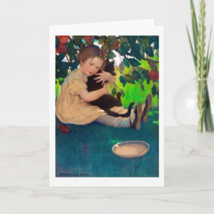 Meisje met een zwarte kat, Jessie Willcox Smith Kaart