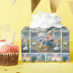 Meisje Met Eenden Cadeaupapier