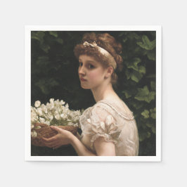 Meisje met erwtenbloesems (door Edward Poynter) Servet