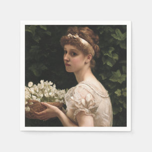 Meisje met erwtenbloesems (door Edward Poynter) Servet