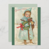  meisje met feestdagen briefkaart (Voorkant / Achterkant)