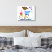 Meisje met fiets canvasprint canvas afdruk (Insitu (Slaapkamer))
