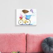 Meisje met fiets canvasprint canvas afdruk (Insitu (Woonkamer))