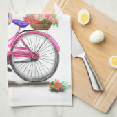 Meisje met Fiets Keukenhanddoek (Quarter Fold)