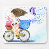 Meisje met fiets Muismat (Voorkant)