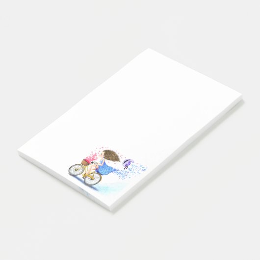 Meisje met fiets Post-it® notes (Schuin)
