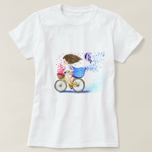 Meisje met fiets T-shirt (Design voorkant)