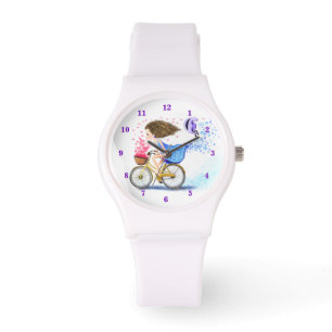 Meisje met Fietshorloge - Love Hearts Horloge