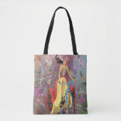 Meisje met fietstas tote bag (Voorkant)