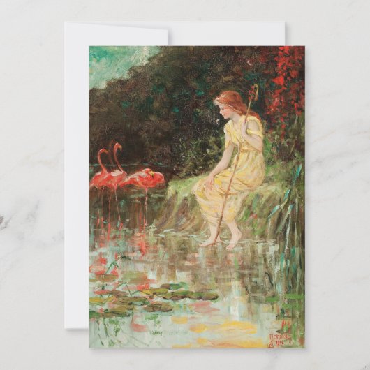 Meisje met flamingo's | Frederick Stuart Church (Voorkant)