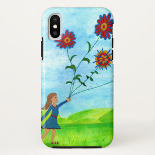 Meisje met Flower Kite iPhone X Hoesje