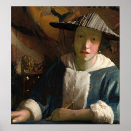 Meisje met Flute - Johannes Vermeer Fine Art Poste Poster