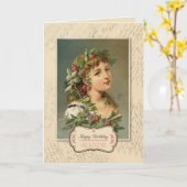 meisje met frambozen kaart (Gele Bloem)