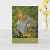 Meisje met fruit en bloemen CC0858 Birthday Kaart (Gele Bloem)