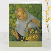 Meisje met fruit en bloemen CC0859 Grote verjaarda Kaart (Gele Bloem)