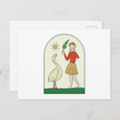 Meisje met gans briefkaart (Voorkant / Achterkant)