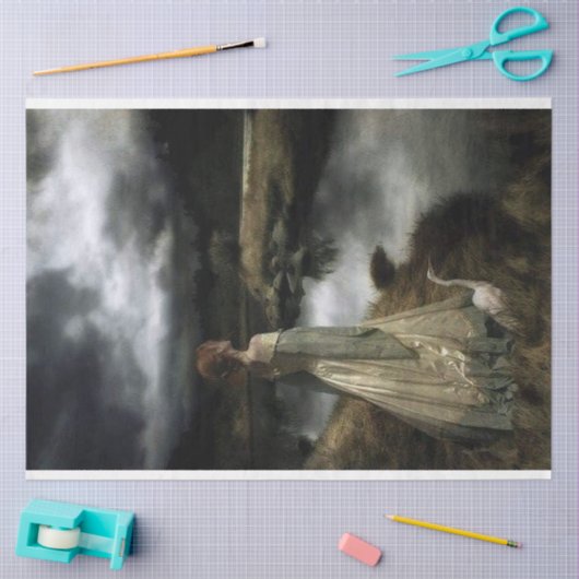 Meisje met ganzenontbindingspapier tissuepapier (Craft)