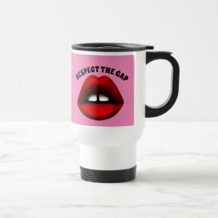 Meisje met gat tussen tanden,  koffiebeker voor re reisbeker