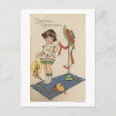 Meisje met geel Pet en griet Briefkaart (Voorkant)