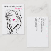 Meisje met gegolfd haar Hairstyling-brandingspicto Visitekaartje (Voorkant / Achterkant)