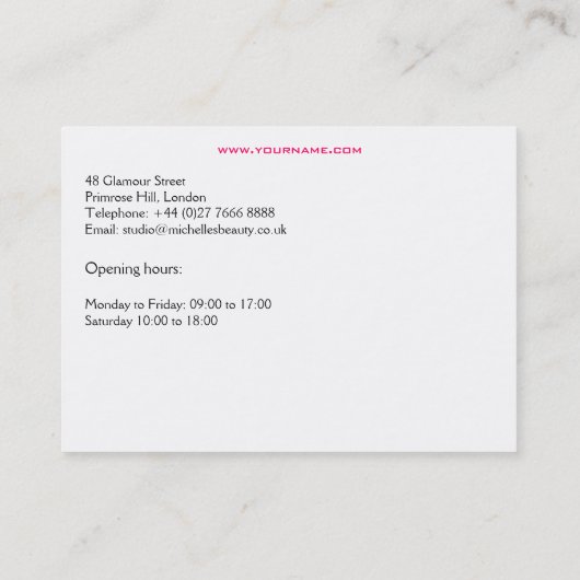 Meisje met gegolfd haar Hairstyling-brandingspicto Visitekaartje (Achterkant)