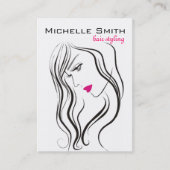 Meisje met gegolfd haar Hairstyling-brandingspicto Visitekaartje (Voorkant)
