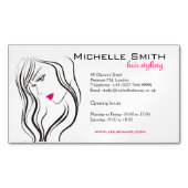 Meisje met gegolfd haar Hairstyling-brandingspicto Visitekaartje Magneet (Voorkant)