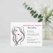 Meisje met gegolfd haar Hairstyling-brandpictogram Briefkaart (Staand voorkant)