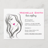 Meisje met gegolfd haar Hairstyling-brandpictogram Briefkaart (Voorkant)