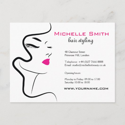 Meisje met gegolfd haar Hairstyling-brandpictogram Briefkaart (Voorkant)