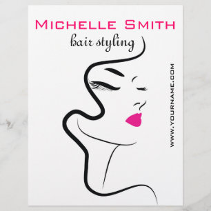 Meisje met gegolfd haar Hairstyling-brandpictogram Flyer
