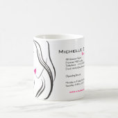 Meisje met gegolfd haar Hairstyling-brandpictogram Koffiemok (Center)