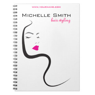 Meisje met gegolfd haar Hairstyling-brandpictogram Notitieboek