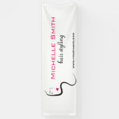 Meisje met gegolfd haar Hairstyling-brandpictogram Spandoek (Verticaal)