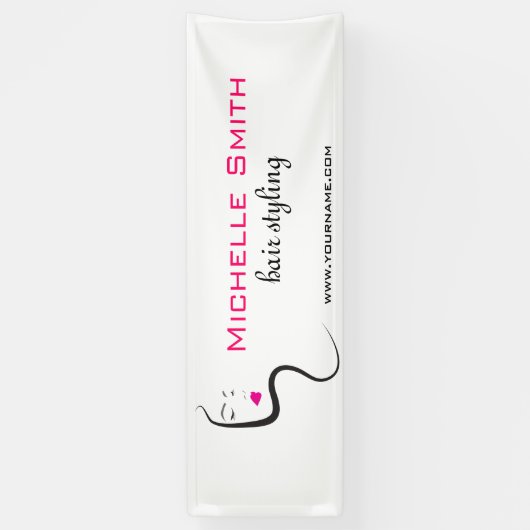 Meisje met gegolfd haar Hairstyling-brandpictogram Spandoek (Verticaal)