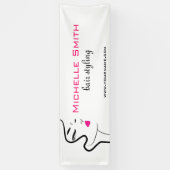 Meisje met gegolfd haar Hairstyling-brandpictogram Spandoek (Verticaal)