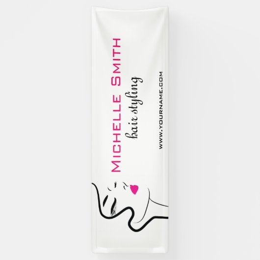 Meisje met gegolfd haar Hairstyling-brandpictogram Spandoek (Verticaal)