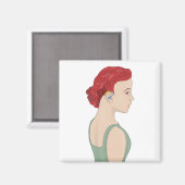 Meisje met gehoorapparaat magneet (Voorkant / Achterkant)