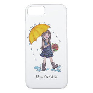 Meisje met gele baarmoeder in Waterverf iPhone 8/7 Hoesje