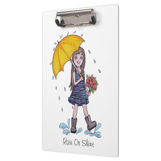 Meisje met gele baarmoeder in Waterverf Klembord (Links)