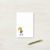 Meisje met gele baarmoeder in Waterverf Post-it® Notes (Op bureau)