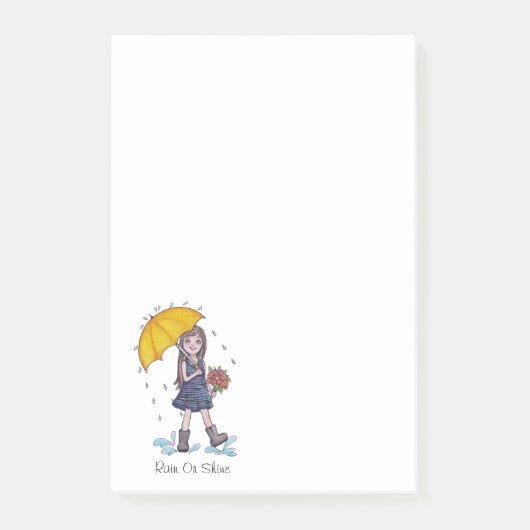 Meisje met gele baarmoeder in Waterverf Post-it® Notes (Voorkant)