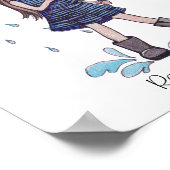 Meisje met gele baarmoeder in Waterverf Poster (Hoek)