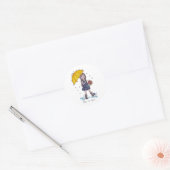 Meisje met gele baarmoeder in Waterverf Ronde Sticker (Envelop)