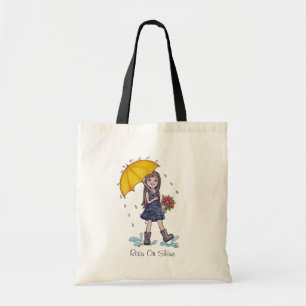 Meisje met gele baarmoeder in Waterverf Tote Bag