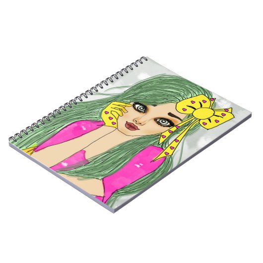 Meisje met gele lintstof Notitieboek (80 pagina's (Linkerzijde)