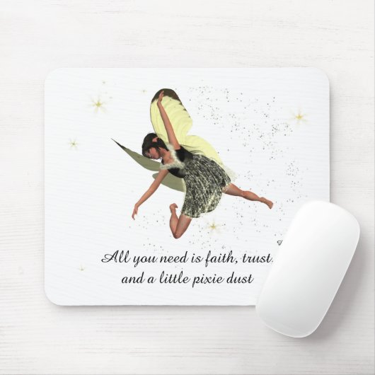 Meisje met gele Wings Mousepad Muismat (Met muis)
