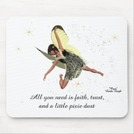 Meisje met gele Wings Mousepad Muismat