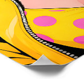 Meisje met gele zonnebril Pop Art Poster (Hoek)
