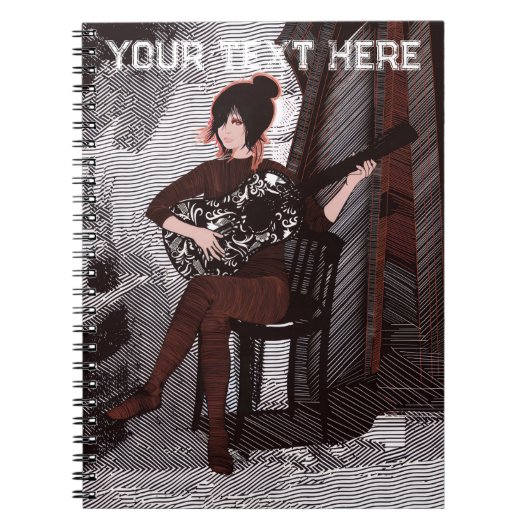 Meisje met gitaar notitieboek (Voorkant)